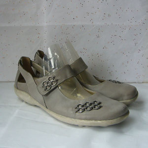 Rieker Gray Leather Mary Jane Comfort Shoe 39 EUC!